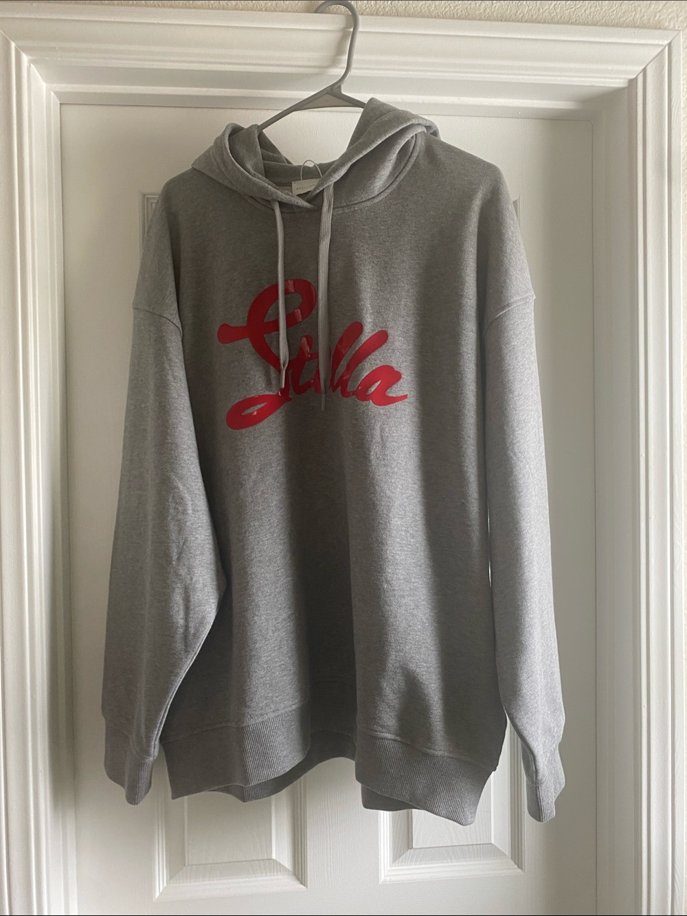 Stella McCartney x H&M Gray Oversized Hoodie with Red Stella Script Logo - Women